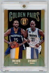 VINCE CARTER KEVIN GARNETT 2016 GOLD STANDARD PAIRS GAME USED PATCH /15 - Picture 1 of 2