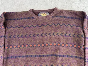 Vintage Chaps Ralph Lauren Knit Sweater Men XL Multicolor Sweatshirt Made In USA - Picture 1 of 15