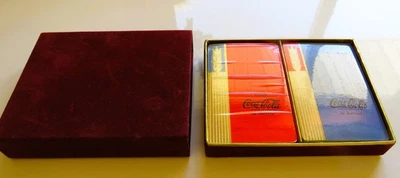 NOS Rare Original 1938 & 1939 Red & Blue Coca Cola Playing Cards W/ Stamps/Seals - Image 1 of 4