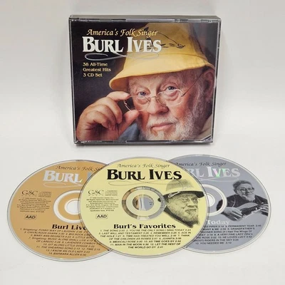 Burl Ives America's Folk Singer 38 All-Time Greatest Hits 3-CD Set 1995 VG+ Folk - Image 1 of 3