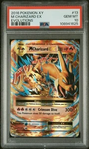 2016 POKEMON XY EVOLUTIONS #13 M CHARIZARD EX PSA 10 - Foto 1 di 2