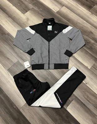 Nuevo con etiquetas Chándal Puma Para Hombre Negro Blanco Chaqueta Cortavientos Mediana BMW Pantalones Pequeños Foto 1 de 4