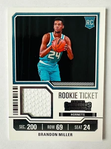 2023-24 Panini Contenders Brandon Miller Jersey RC Hornets Rookie Ticket! - Bild 1 von 3