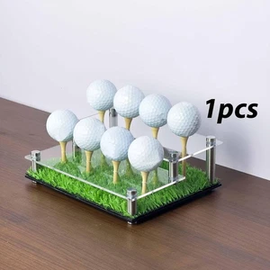 Golf Ball Display Case with Tees Tennis Softball 2 Tier Acrylic Stand Holder - Picture 1 of 3