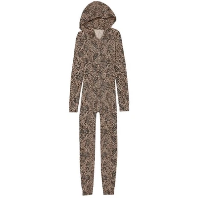 Victoria’s Secret PINK Thermal Hoodie One Piece Leopard Pajama Size L NWT - Image 1 of 4