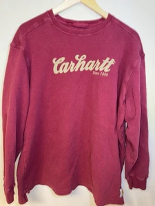 Mens Carhartt Red Thermal Long Sleeve Shirt Side 2XL - Picture 1 of 7