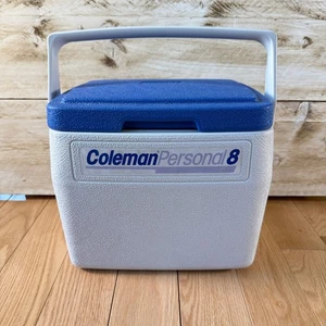 Vintage Coleman Personal 8 5272 Made in USA White Blue Personal Cooler - Picture 1 of 9