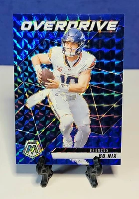 Bo Nix 2025 Panini Mosaic Overdrive Blue Prizm #/99 SP Denver Broncos 2nd Year - Image 1 of 4