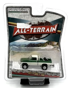 Greenlight - All Terrain - Green/White 1971 Ford F-100 Pickup - 1:64 Scale #2 - Picture 1 of 2