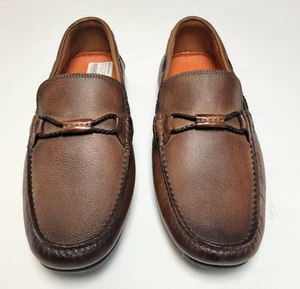 New MARTIN DINGMAN Bermuda Braided Loafers US 10 Brown LEATHER Water Repellent - Picture 1 of 8