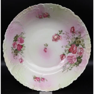 Porcelain Rose Serving Bowl 9" w/ Hanger – Cottagecore Floral Wall Decor - Picture 1 of 6