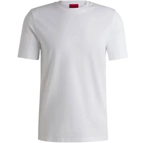 Camiseta Hugo Boss HUGO Dimerstee Mercerised Piqué Hombre Camiseta en Blanco - Imagen 1 de 6