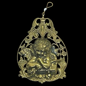 Adorno colgante de Navidad de ángel filgree de metal vintage - Imagen 1 de 6