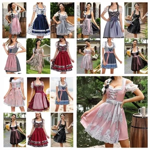Oktoberfest Festkleid Midi Dirndl Damen Set Trachtenkleid Oktoberfest 50 Modelle - Bild 1 von 174