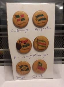 1896 Sweet Caporal Flag Pins - 6 Latin American Countries - Brazil, Argentina, C - Picture 1 of 1
