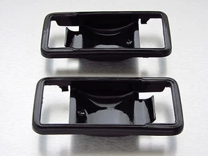 TOYOTA LAND CRUISER FJ40 FJ45 HJ45 HJ47 BJ42 pair of black door handle bezel - Picture 1 of 3