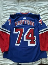 New York Rangers Vitality Kravtsov 2022-23 Game-Worn Reverse Retro Set 1 MiC
