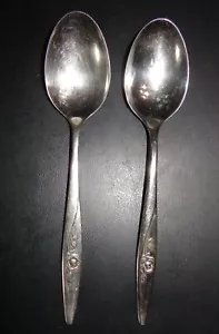 2 ROSA DURATURA ONEIDA? ONEIDACRAFT DELUXE CUCCHIAI POSATE INOX 6-3/4" ZUPPA - Foto 1 di 4