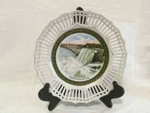 American Falls from Goat Island Porcelain Plate ~ Bavaria Germany Niagara Falls - Picture 1 of 10