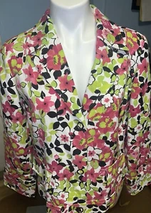 Blazer RQT - Rosa Floral - Poliéster Rayón Mezcla Algodón - Mujer Talla 14 - Imagen 1 de 6