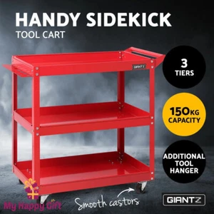 Giantz 3-Tier Tool Cart Trolley Toolbox Workshop Garage Storage Organiser Red - Picture 1 of 8