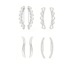 Climbers Geometric Ear Cuff Crawler Earrings Set - Picture 1 of 4