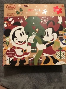 Disney Store Mickey und Minnie Mouse Glitzer Weihnachten Puzzle 500 Teile NEU - Bild 1 von 11