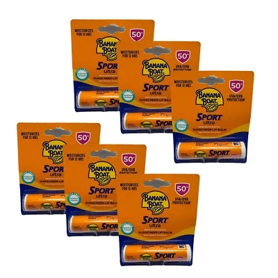 Bálsamo labial Banana Boat protector solar rendimiento deportivo FPS 50, paquete de 1 o 6, OCT 2026 Foto 1 de 4