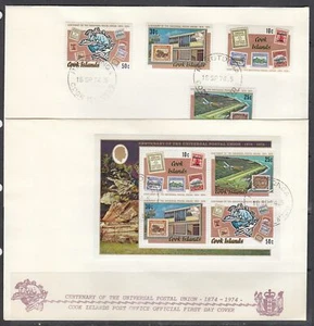 Isole Cook Scott 408-11a FDC - 1974 UPU Edizione Centenario - Foto 1 di 1