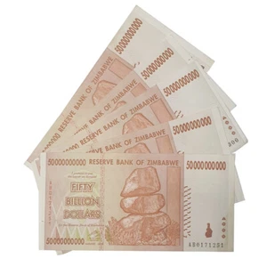 Zimbabwe 50 Billion Dollars Banknotes 2008 Set of 5 Used Circulated EF AUNC P-87 - Picture 1 of 2