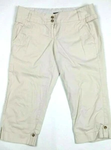 LANDS' END Women's Pants Sz 10P Petite Ivory Off-White Cropped Capri - Picture 1 of 7