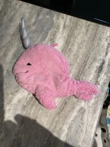 Jellycat Seas The Day by Jellycat Plush Pink Narwhal Coin Purse EUC - Picture 1 of 6