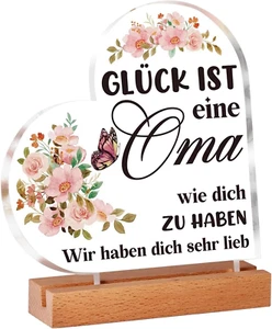 Oma Geschenk, Herzförmiges Acryl Plakette Dekoration, Geschenk für Oma, Geschenk - Bild 1 von 6