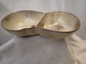 Frankoma Plainsman Brown & Beige Pottery Matte Glaze divided serving bowl - Picture 1 of 4