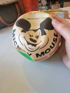 Vintage Walt Disney Prods Mickey Mouse Red And White 9" Rubber Playground Ball - Picture 1 of 6