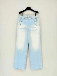 CHANEL 2024 Coco Beach Faded Blue Denim Size US6 Jeans - Picture 1 of 7