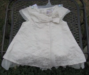 NWT Baby Girls Heirloom Polly Flanders Ivory Floral Dressy Dress 18m Ruffle Bow - Picture 1 of 18