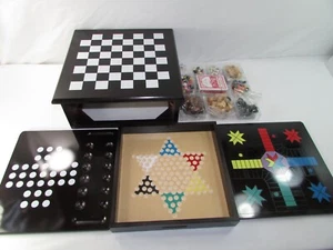 Tablero de ajedrez de madera 15 en 1 centro de juego como se ve en las piezas de juego de TV son nuevas selladas - Imagen 1 de 24