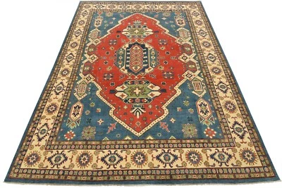 Alfombra Kazaja 9’3” x 11’10” Lana Roja Tradicional Tribal Anudada a Mano Alfombra Oriental Foto 1 de 4