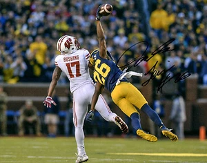 Foto de fútbol americano Jourdan Lewis reimpresa firmada automáticamente 8x10 Michigan Wolverines INT - Imagen 1 de 1