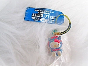 HELLO KITTY KEYCHAIN CHARM GOTOCHI SANRIO OKINAWA SHISA GURDIAN DEITY VINTAGE - Picture 1 of 2