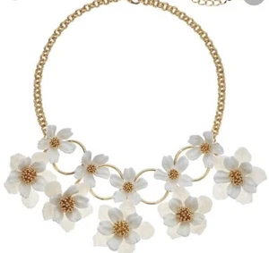 148 $ Kate Spade GOLDFARBENE BLUME STATEMENT-HALSKETTE 180K - Bild 1 von 8