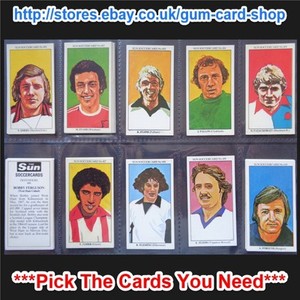 THE SUN SOCCERCARDS 1978-79 (VG) (CARD 401 TO 500) *PLEASE CHOOSE CARDS*