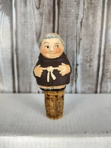Vintage Goebel Friar Tuck Monk Decanter Bottle Wine Stopper Cork 3" - Picture 1 of 7