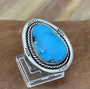 Vintage Indianer Navajo Blau Türkis 925 Sterling Silber Ring Größe 6,25 - Bild 1 von 18