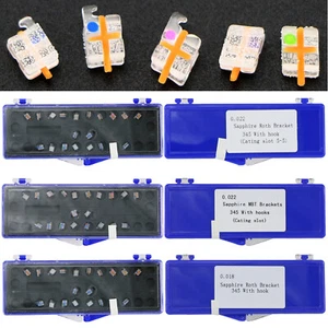 Dental Ortho Monokristalline Saphir Zahnspange Brackets MBT Roth 022 018 Haken 345 - Bild 1 von 42
