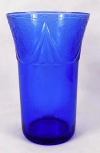 Blue Royal Lace Tumbler 12 oz. Hazel Atlas Depression Glass Vintage Good - Picture 1 of 4
