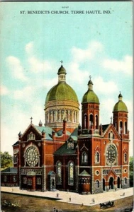 1910, ST. BENEDICT'S CHURCH. TERRE HAUTE, IND. POSTCARD. ZT22 - Picture 1 of 2