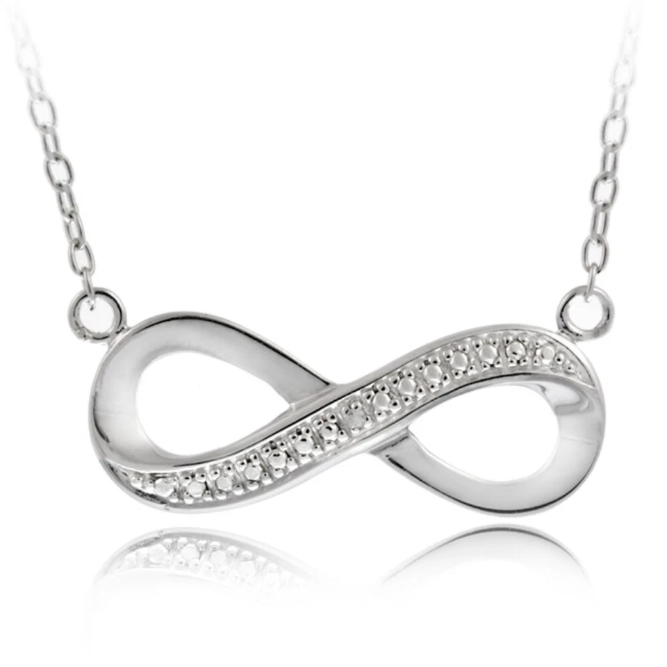 925 Sterling Silver Diamond Accent Infinity Necklace - Image 1 of 1