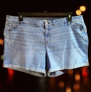 Old Navy Damen Gr. 24 Boyfriend Denim Jeans Shorts Rollbündchen blau - Bild 1 von 12